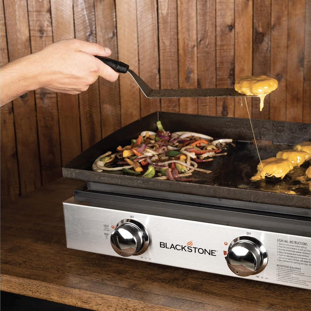 1813 Original 22” Tabletop Griddle with Hood and Stainless Steel Front Plate, Powder Coated Steel, Black