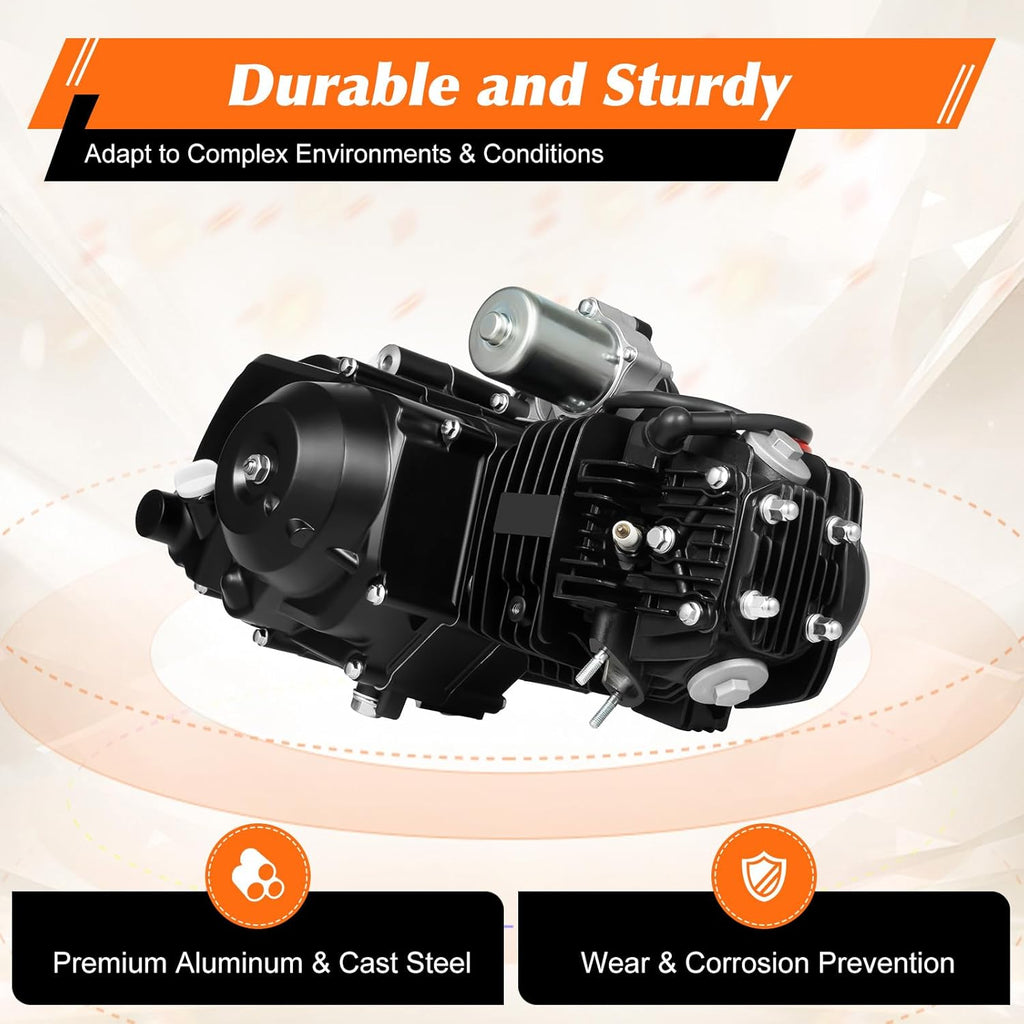 150CC 4 Stroke Engine Motor, Gy6 Single Cylinder Complete Engine Kit for 110cc-150cc Atvs and Go Karts and 11" Long Box Engine Size Scooters High-Flow Oil Pump CVT Carburetor Top Mount