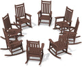 Outdoor Rocking Chair, HDPE Rocking Chair for Adults, All Weather Porch Rockers for Lawn Garden, White