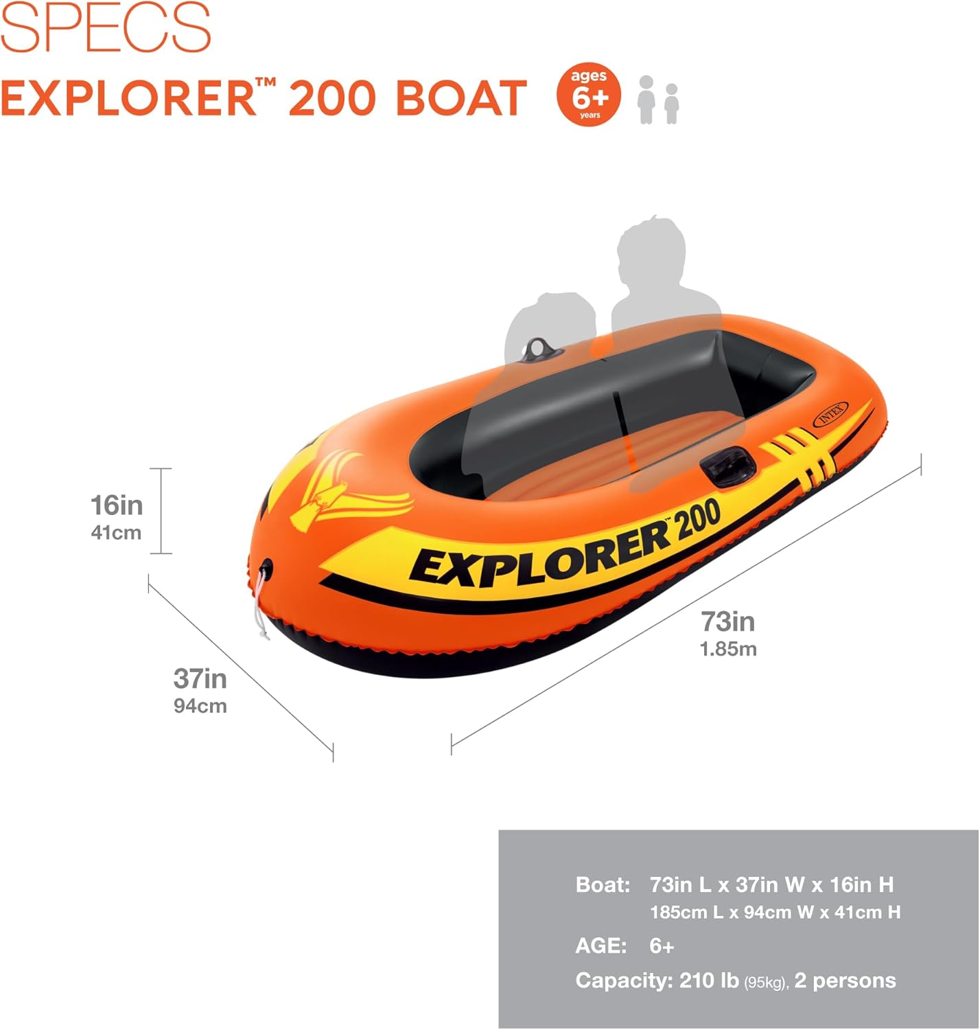 Explorer Inflatable Boat Series: Dual Air Chambers – Welded Oar Locks – Grab Handles – Bow Rope – Sporty Design