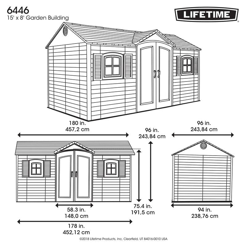 15 ft. x 8 ft. Double Door Storage Shed - HomeDepot