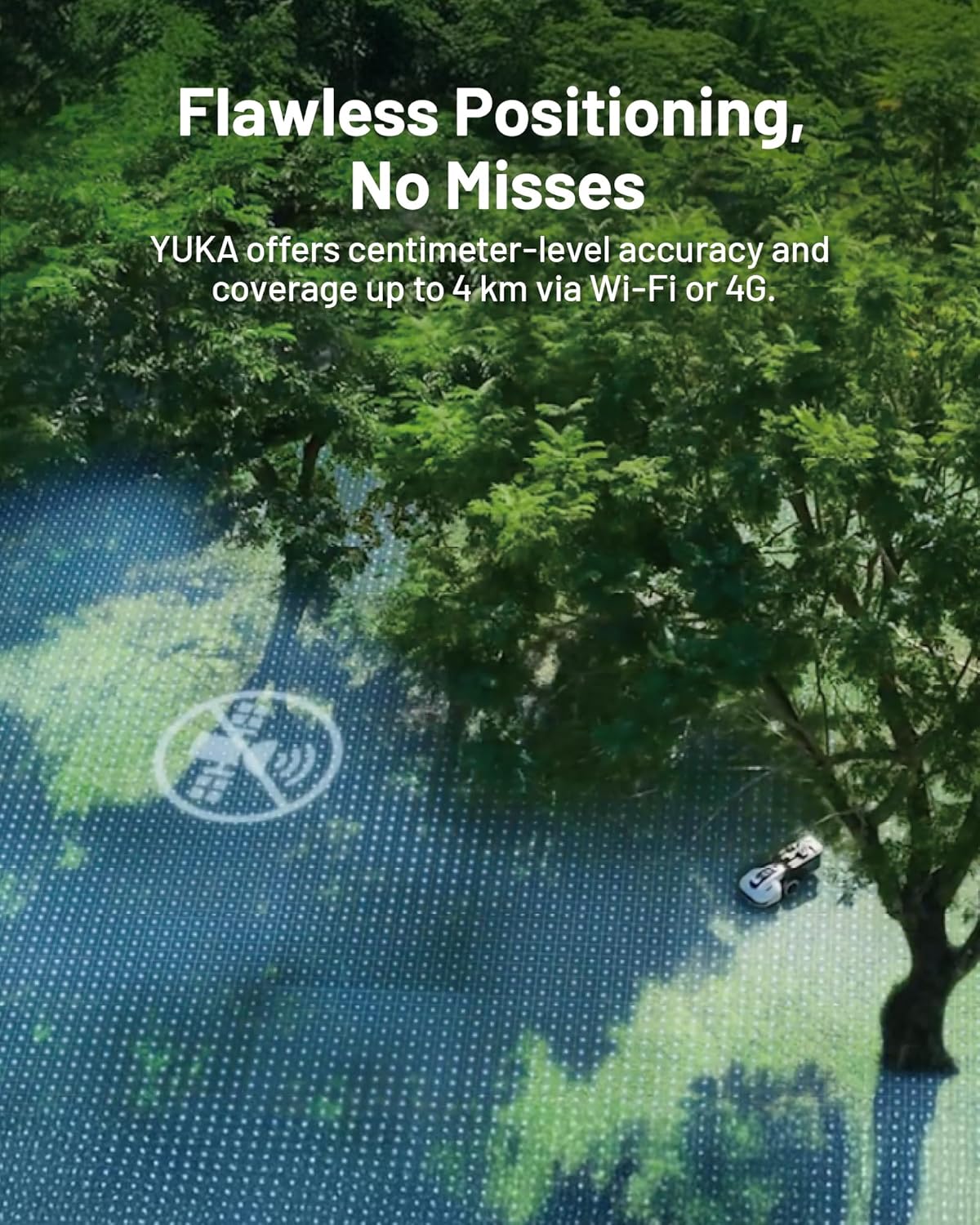 2000 Robot Lawn Mower with 4G, Reception 0.5 Acre,Max. 0.7 Acre, Ultrasense AI Vision & RTK, Auto Mapping & App Control,45% Slope,Wireless Perimeter,Dual Cutting Discs, 20 Mowing Zones