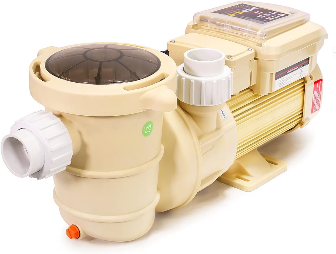 1.5HP Variable 2-Speed Swimming Pool Pump High Flow Above-Ground Swimming Pump Strainer w/ Slip on Fitting