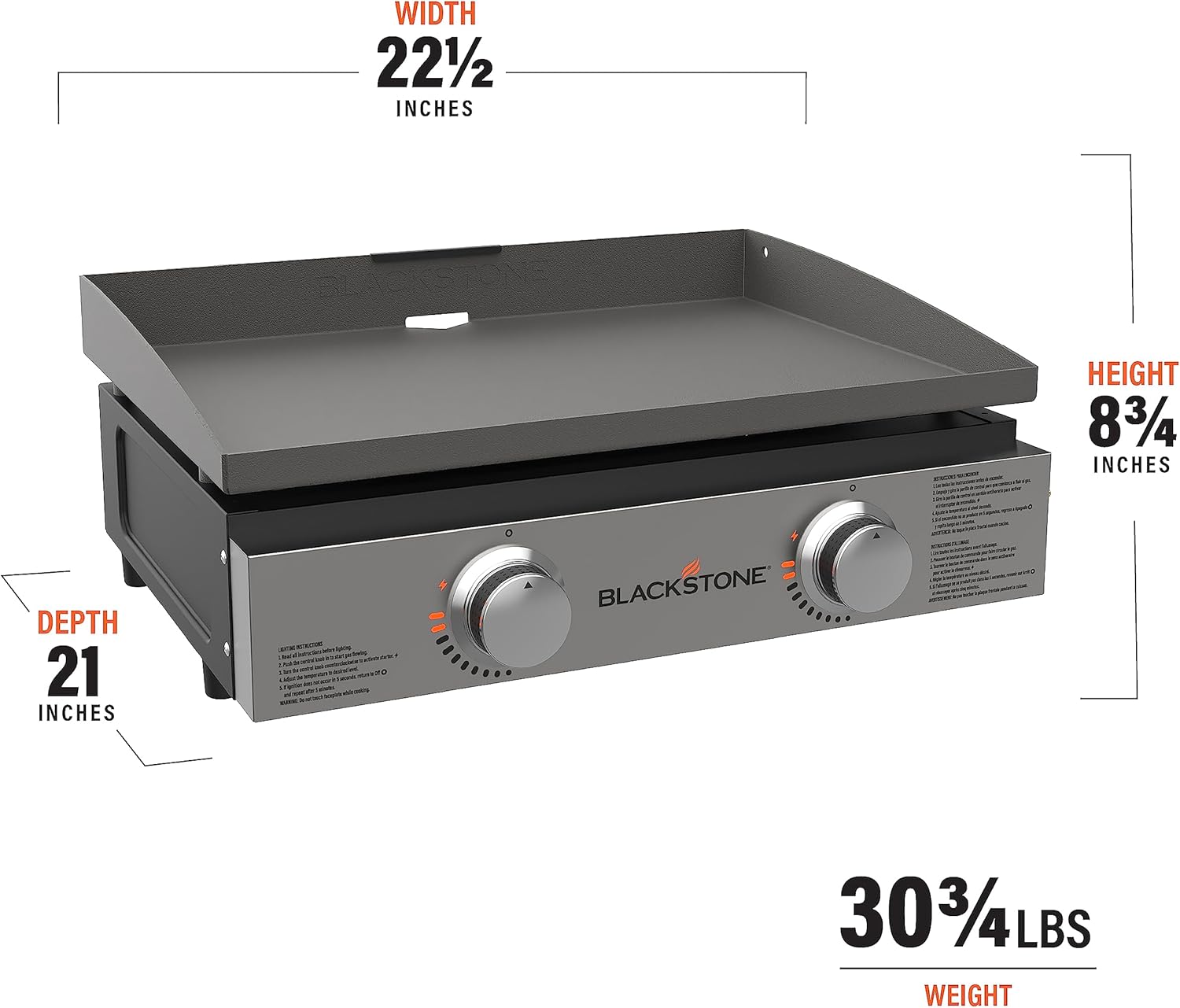 1813 Original 22” Tabletop Griddle with Hood and Stainless Steel Front Plate, Powder Coated Steel, Black