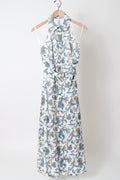 Mackey Paisley Halter Midi Dress - Dove White Multi
