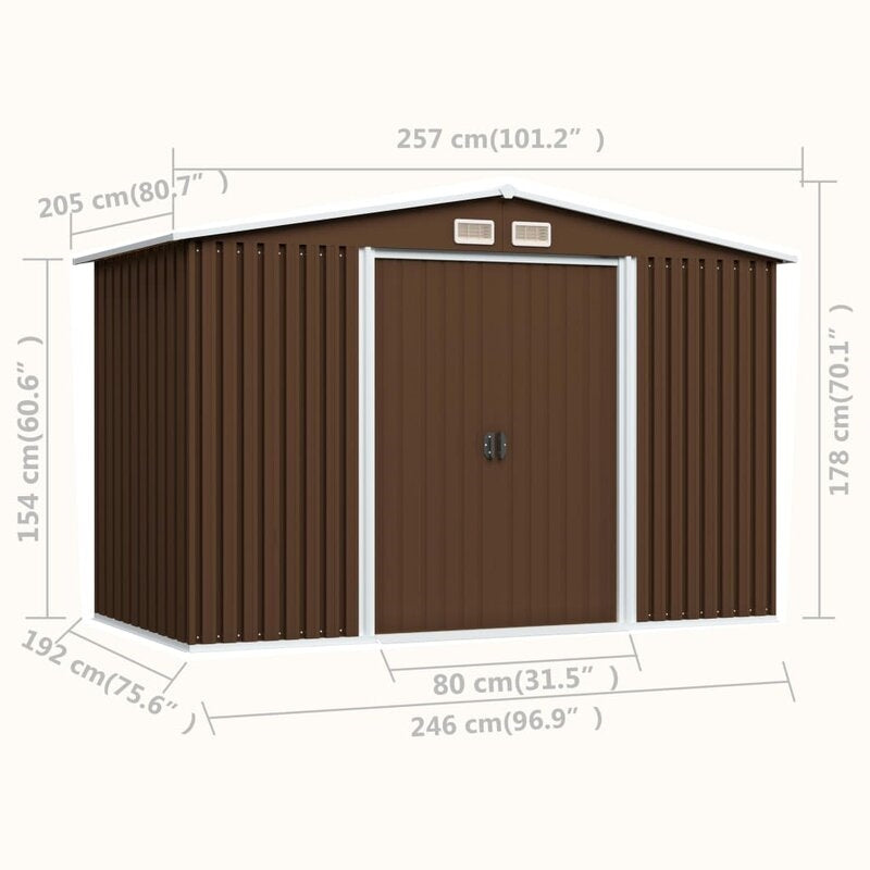 Disckinson 8.4 ft. W x 7.6 ft. D Metal Corner Tool Shed