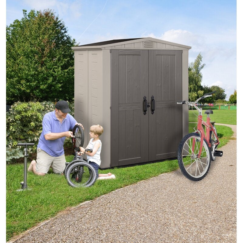 Factor 6 ft. W x 3.5 ft. D Plastic Tool Shed