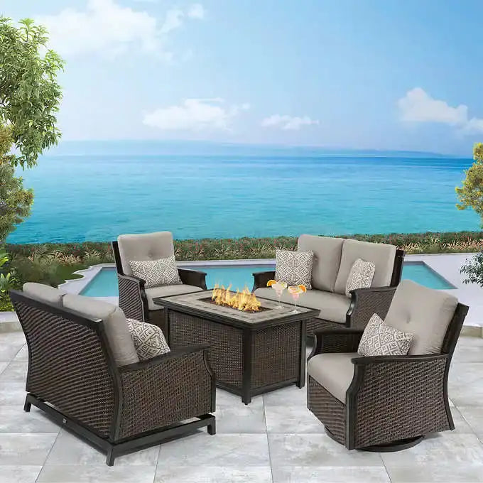 Agio 5-piece Fire Outdoor Seating Set - Bed Bath & Beyond