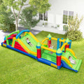 Inflatable Obstacle Course Bounce House, Kids Huge Sectional Bouncy Castle with Dual Slides, Tunnels, Bounce Area, Climbing, Obstacles, Playhouse for Kids Indoor Outdoor Birthday Party Gift