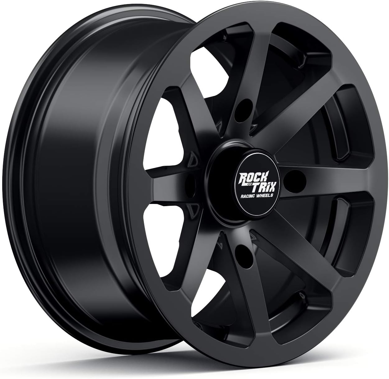 RT102 15in Wheels 15x7 4x137, 4+3 Offset, ATV UTV SxS Rims, Compatible with Can Am Commander Max Defender Max Pro Maverick X3 Maverick Trail, 4/137 Matte Black, Set of 4